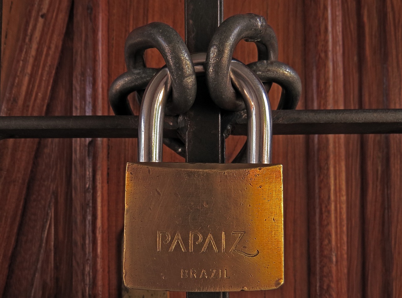 chains secured by padlock